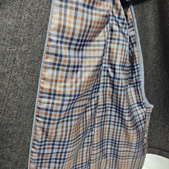 Black Brown 1826 Brown Herringbone Wool Blend Men's Blazer Size XL - Picture 5 of 15